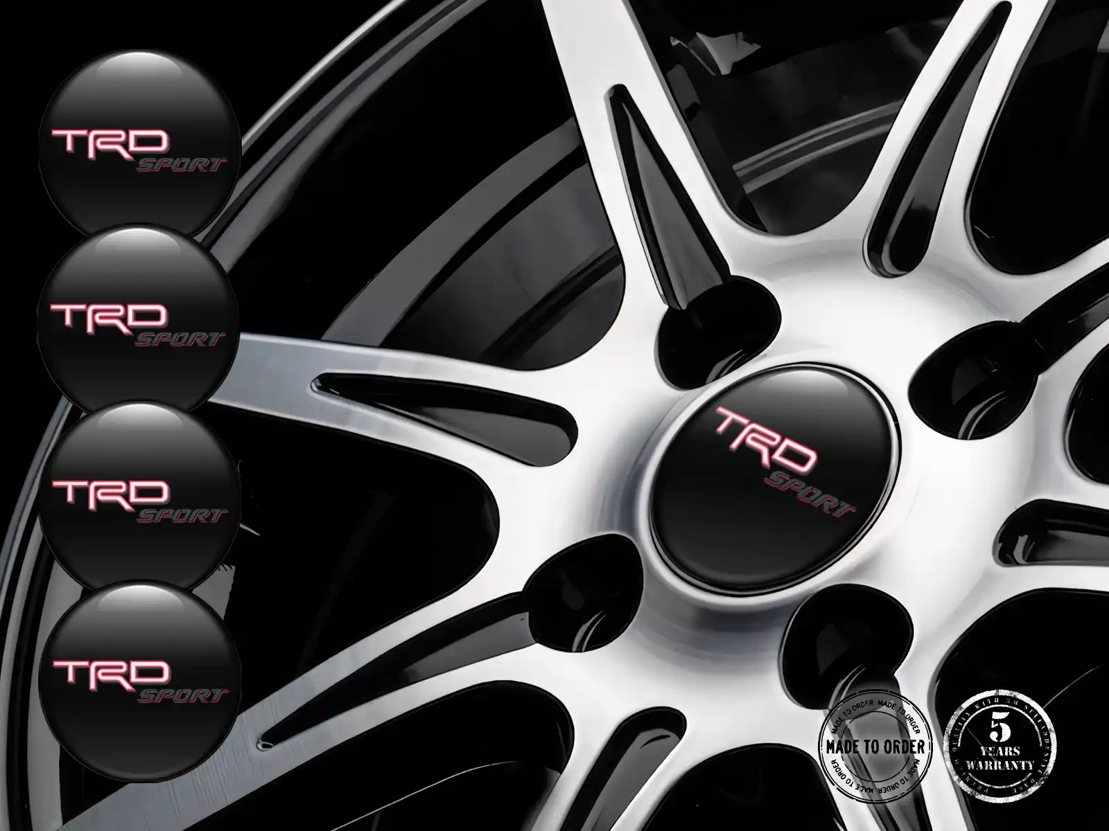 Toyota TRD Calcomanía de Aro Logo Pegatinas de Resina Premium